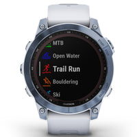 Smart Watch - Garmin Fenix® 7 Sapphire Solar Edition Mineral Blue DLC Titanium With Whitestone Smartwatch 010-02540-25