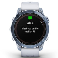 Smart Watch - Garmin Fenix® 7 Sapphire Solar Edition Mineral Blue DLC Titanium With Whitestone Smartwatch 010-02540-25