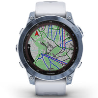 Smart Watch - Garmin Fenix® 7 Sapphire Solar Edition Mineral Blue DLC Titanium With Whitestone Smartwatch 010-02540-25