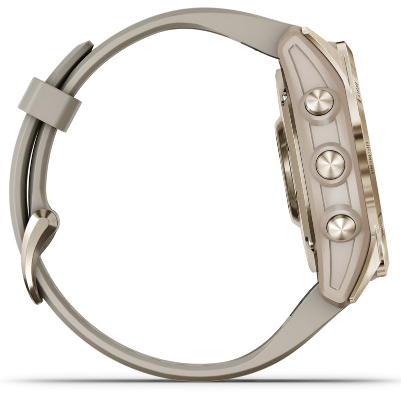 Smart Watch - Garmin Fenix® 7S Sapphire Solar Edition Cream Gold Titanium With Light Sand Smartwatch 010-02539-21