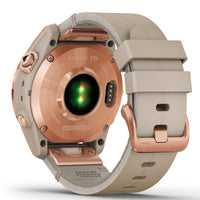Smart Watch - Garmin Fenix® 7S Sapphire Solar Edition Rose Gold Titanium With Limestone Leather Smartwatch 010-02539-35