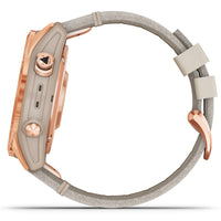 Smart Watch - Garmin Fenix® 7S Sapphire Solar Edition Rose Gold Titanium With Limestone Leather Smartwatch 010-02539-35