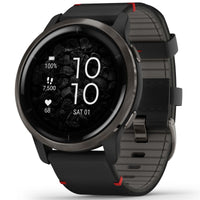 Smart Watch - Garmin Venu® 2 Slate Stainless Steel Bezel With Leather Band Smartwatch 010-02430-21