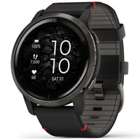 Smart Watch - Garmin Venu® 2 Slate Stainless Steel Bezel With Leather Band Smartwatch 010-02430-21