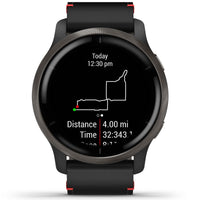 Smart Watch - Garmin Venu® 2 Slate Stainless Steel Bezel With Leather Band Smartwatch 010-02430-21