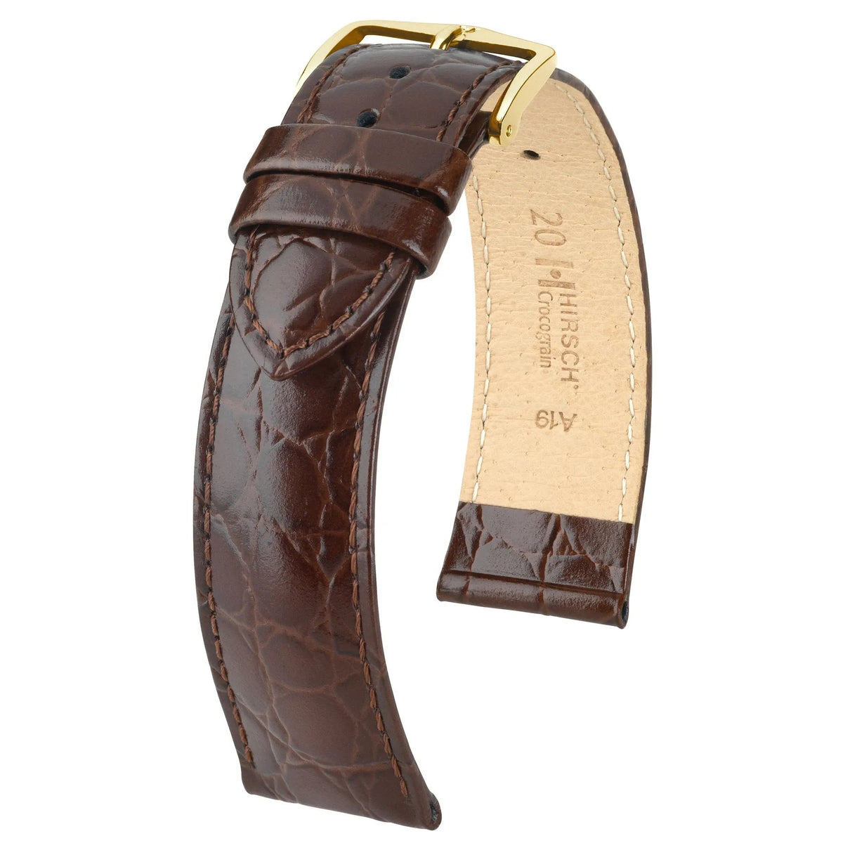 Bracelet De Montre HIRSCH Neuf - Cuir Crocograin Rouge - Taille 14 - Référence 166F - Sans étiquette