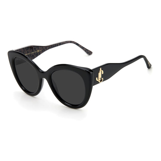 Jimmy Choo LEONE/S 1EI 52IR(JC2) Women's Black Sunglasses