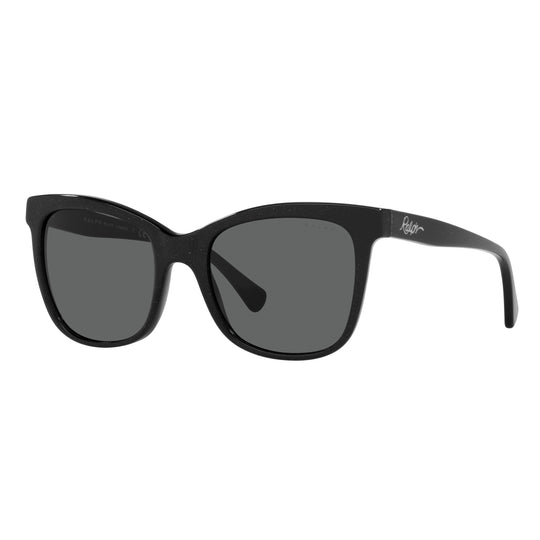 Ralph by Ralph Lauren 0RA5256 568187 53 (RL9) Women's Shiny Black Sunglasses