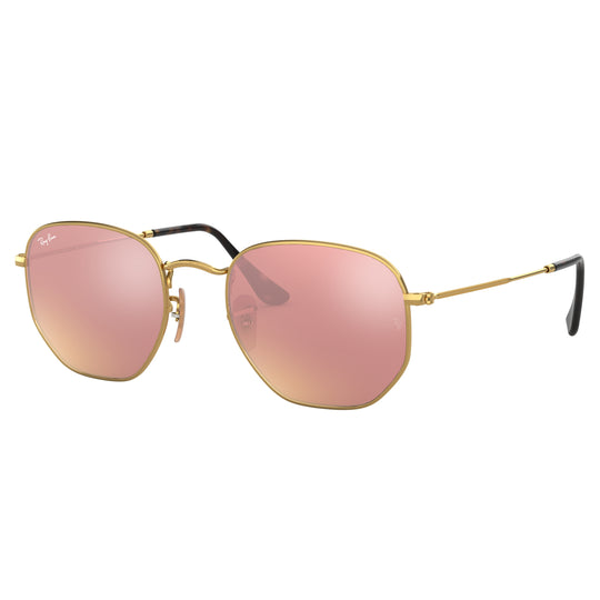 Ray-Ban 0RB3548N 001/Z2 51 (RB22) Unisex Hexagonal Gold Sunglasses